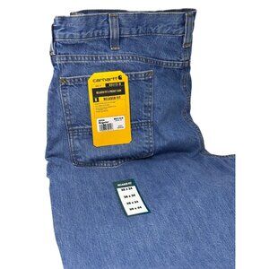 NWT Carhartt Men Relaxed Fit 5 Pocket Jean 38x34 Heavyweight Denim Straight Leg